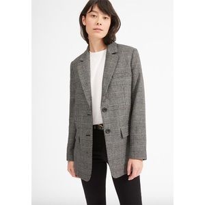 NWT Zara Oversized Blazer Gray Plaid